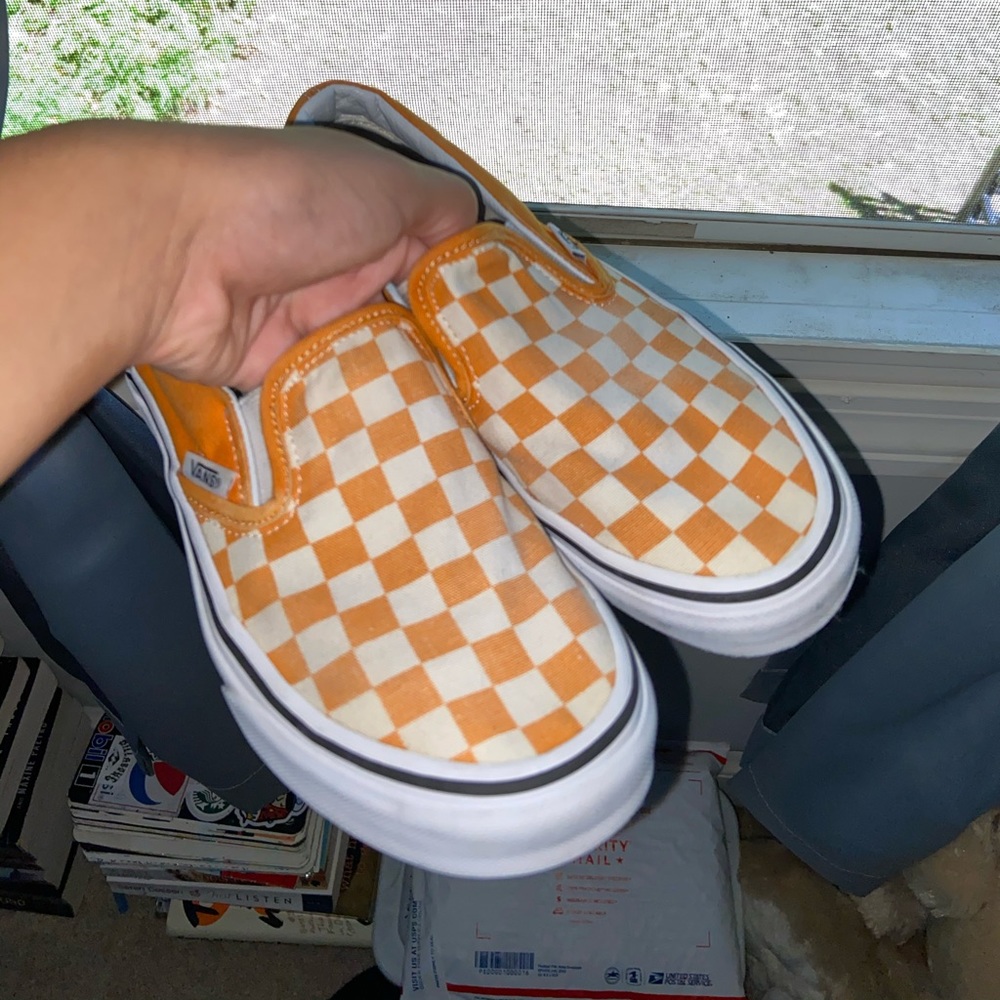 Orange/Yellow Slip On Vans